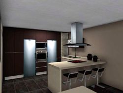 Muebles Rabanal diseño de cocina con mesón